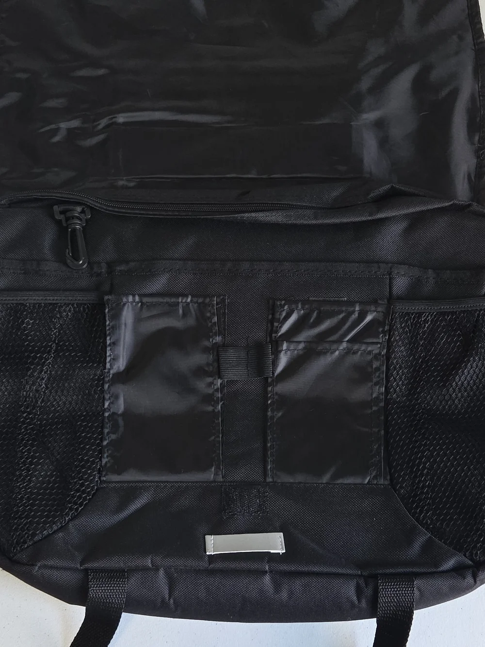 Black Laptop Messenger Bag  - Durable Everyday Carry Padded Divider Multi Pocket